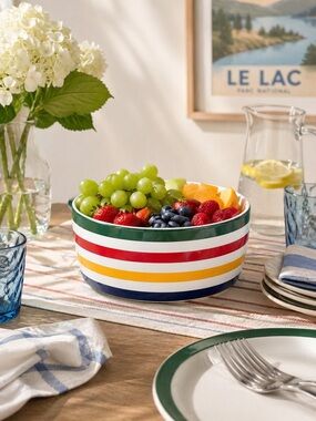 HBC Stripes Hudson’s Bay Company Classic Multistripe Ceramic Bowl